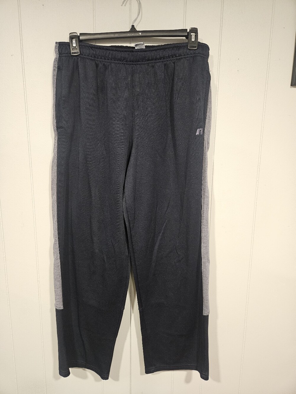 Russell Athletic Men’s Large Dark Navy Blue Track Pants Pull-On Drawstring 35x32